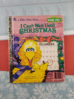 Vintage 1989 Little Golden Book "I Can't Wait Until Christmas" Sesame Street Hardcover