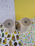 Vintage 1984 Japanese Daherware Floral Fruits Mug Set/2, Like New