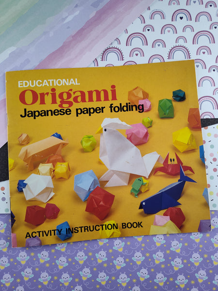 Vintage Educational Origami Japanese Paper Folding Activity Instruction Book Made in Japan