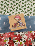 Vintage 1995 Stampendous Precious Moments "A Friend Is A Gift" Boy w/Dog Wooden Stamp Block