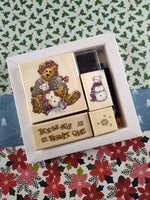 Vintage Boyds Bears & Friends Elliot + Snowbeary Holiday Stamp Kit Unused, Clean