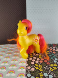 Vintage My Little Pony Official Hasbro Toy, Yellow Orange Pink Sunshimmer