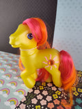 Vintage My Little Pony Official Hasbro Toy, Yellow Orange Pink Sunshimmer