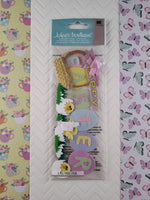 Jolee's Boutique Spring Easter Eggs Chicks Basket 3-Dimensional Sticker Pack, New/Sealed