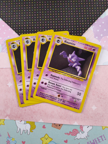 Vintage Uncommon - Set/4 Haunter Base Set Non-Holo Pokemon Cards 29/102 - LP