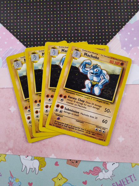 Vintage Uncommon - Set/4 Machoke Base Set Non-Holo Pokemon Cards 34/10 Pfaltzcraftsmore Vintage Uncommon - Set/4 Machoke Base Set Non-Holo Pokemon Cards 34/10 Pfaltzcraftsmore