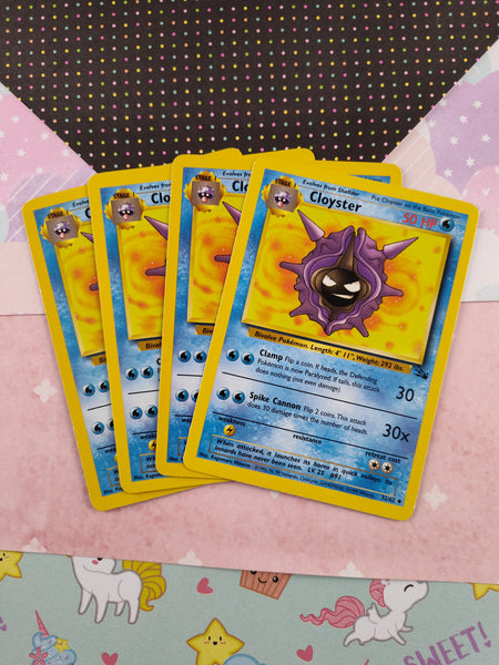 Vintage Uncommon - Set/4 Cloyster Fossil Non-Holo Pokemon Cards 32/62 Pfaltzcraftsmore Vintage Uncommon - Set/4 Cloyster Fossil Non-Holo Pokemon Cards 32/62 Pfaltzcraftsmore