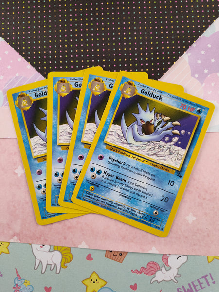 Vintage Uncommon - Set/4 Golduck Fossil Non-Holo Pokemon Cards 35/62 - LP