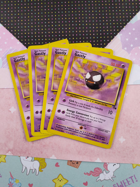 Vintage Uncommon - Set/4 Gastly Fossil Non-Holo Pokemon Cards 33/62 - LP