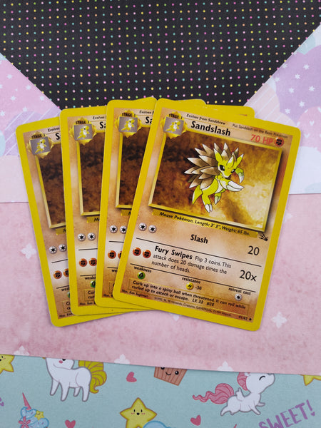 Vintage Uncommon - Set/4 Sandslash Fossil Non-Holo Pokemon Cards 41/62 - LP