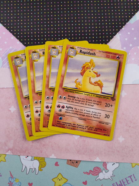 Vintage Uncommon - Set/4 Rapidash Jungle Non-Holo Pokemon Cards 44/64 Pfaltzcraftsmore Vintage Uncommon - Set/4 Rapidash Jungle Non-Holo Pokemon Cards 44/64 Pfaltzcraftsmore