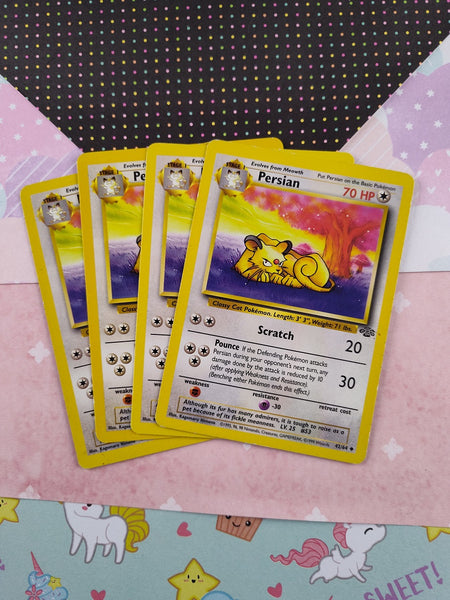 pokemon 64 card set Vintage Uncommon - Set/4 Persian Jungle Non-Holo Pokemon Cards 42/64