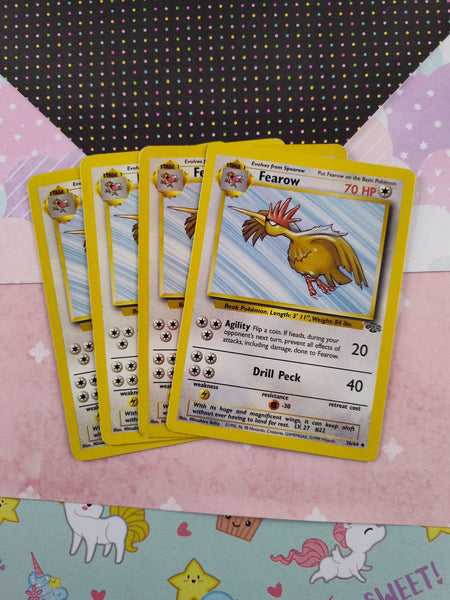 Vintage Uncommon - Set/4 Fearow Jungle Non-Holo Pokemon Cards 36/64 - LP