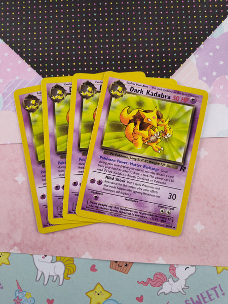 Vintage Uncommon - Set/4 Dark Kadabra Team Rocket Non-Holo Pokemon Cards 39/82 - LP