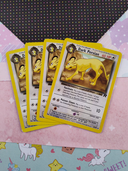 Vintage Uncommon - Set/4 Dark Persian Team Rocket Non-Holo Pokemon Cards 42/82 - LP