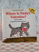 Vintage 1987 "Where is Nicky's Valentine?" Lift the Flap Paperback, Nice & Clean