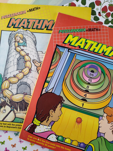 Vintage 1999/2000 Highlights Mathmania Softcover Paperback Activity Books Set/2, UNUSED