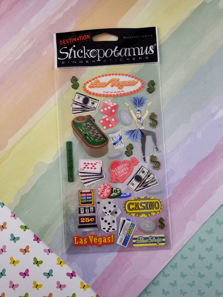 Vintage Stickopotamus Stickers, DESTINATION Las Vegas!, 1 Sheet New & Sealed