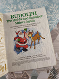 Vintage 1982 Hardcover Little Golden Book "Rudolph the Red-Nosed Reindeer Shines Again"