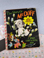 RARE Vintage 1950 Bonnie Story 'n Puzzle Book The Story of McDuff w/Bead Puzzle Hardcover