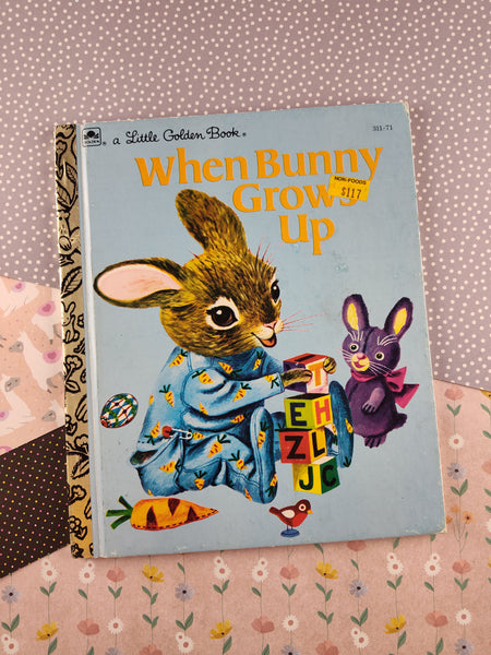 Vintage 1992 Little Golden Book: When Bunny Grows Up Hardcover