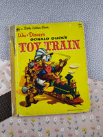 Vintage 1973 Little Golden Book Walt Disney's Donald Duck's Toy Train Hardcover