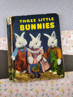 Vintage 1953 Rand McNally Elf Book, "Three Little Bunnies" Hardcover