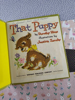 Vintage 1960 Whitman Tell-A-Tale Books, That Puppy (Fuzzy Wuzzy Book), Hardcover