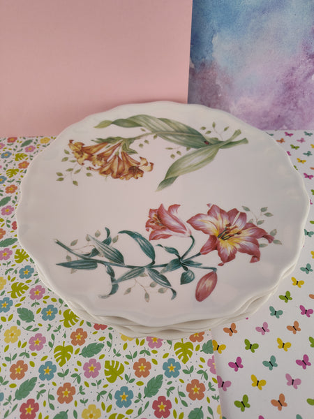 Vintage Butterfly Meadow by Lenox Melamine Salad Plate 9" Set/4, Nice & Clean
