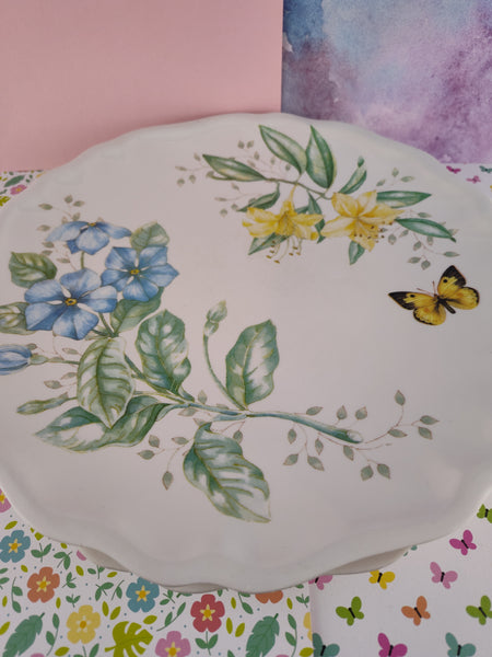 Vintage Butterfly Meadow by Lenox Melamine Dinner Plate 10.5" Set/2, Nice & Clean