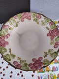 Vintage Pink Poppytrail by Metlox Sculptured Grapes Serving Bowl 9.5", Nice