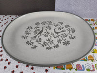 Vintage Mid-Century Harkerware Stone China "Peacock Alley" Large Oval Serving Platter