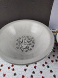 Vintage Mid-Century Harkerware Stone China "Peacock Alley" Pasta + Soup Bowl Set