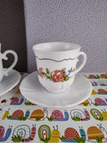 Vintage Provential Floral Arcopal French Teacup/Saucer Set, Nice & Clean