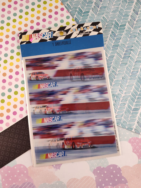 Vintage NASCAR Stickeroni Lenticular Race Car Racing Stickers 1 Sheet New & Sealed