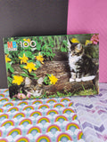 Vintage Milton Bradley MB Junior 100pc Puzzle, Kitty Cats Flowers, New & Sealed