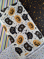 Autumn Fall Halloween Jack o Lanterns Cats Owls Fabric Remnant 2yd x 44" Nice & Clean