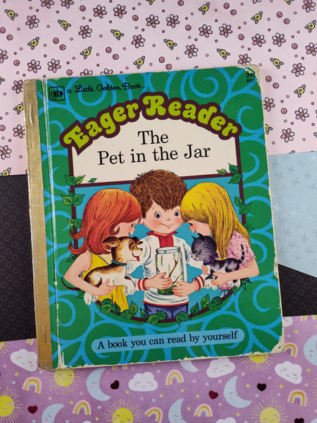 Vintage 1974 Little Golden Book Eager Reader: The Pet in the Jar Hardcover