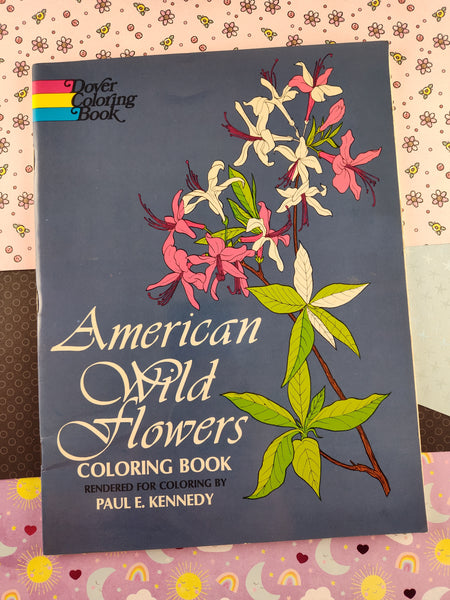 Vintage 1971 American Wild Flowers Dover Coloring Book Softcover