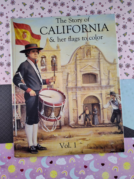 Vintage 2002 The Story of California & her Flags to Color Softcover, Clean / Unused