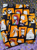 Tim Burton's The Nightmare Before Christmas Halloween Fabric Square 7"x7"