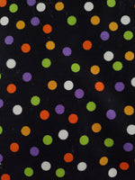 Halloween Black Red Purple Orange Polka Dots Fabric Square 7"x7"