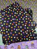 Halloween Black Red Purple Orange Polka Dots Fabric Square 7"x7"