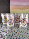 Vintage Christmas Winter Snowman McDonald's Ronald McDonald Tumblers, Set/4