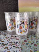 Vintage Christmas Winter Snowman McDonald's Ronald McDonald Tumblers, Set/4