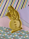 Vintage Christmas Winter Snowman Plastic Cookie Cutter, Nice & Clean