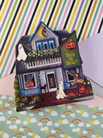 Vintage Brandywine Woodcrafts Inc. Halloween Haunted House Wooden Block