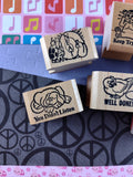 RARE Vintage Rewards Homeschool Wooden Block/Rubber Stamp Set/6