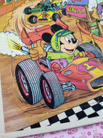 Vintage Walt Disney Mickey Mouse Golden Cardboard Frame-Tray Puzzle, Nice & Clean