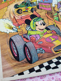 Vintage Walt Disney Mickey Mouse Golden Cardboard Frame-Tray Puzzle, Nice & Clean